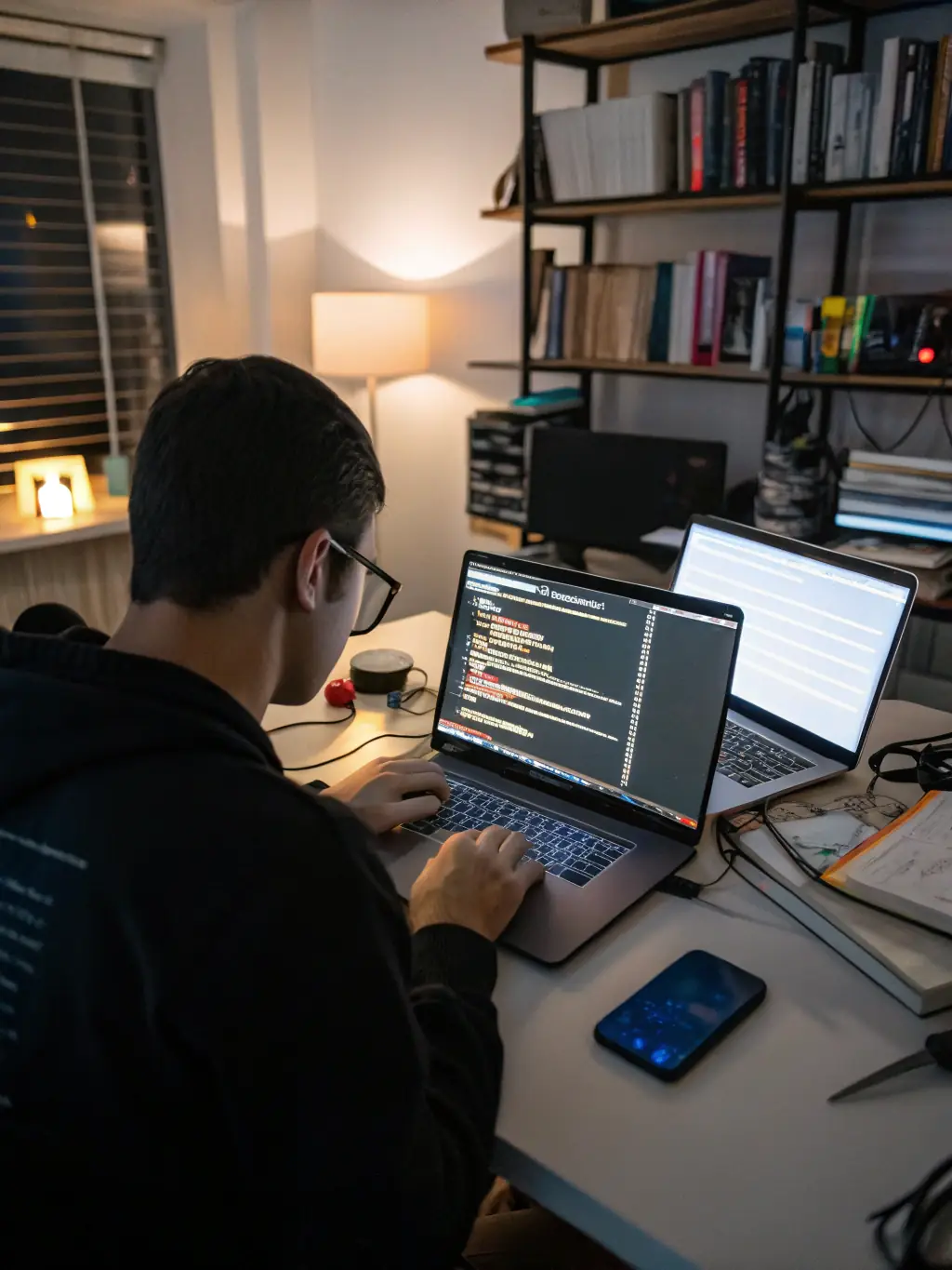 A person coding on a laptop, with lines of code visible on the screen, representing a Python tutorial.